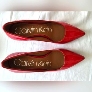Calvin Klein red high heels size 5